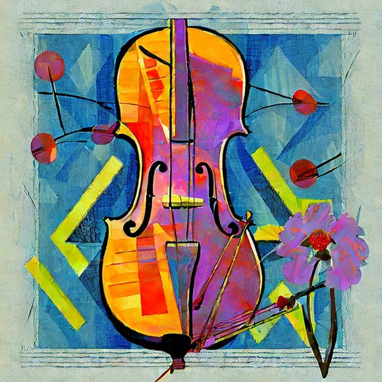A Cubist representation of a cello